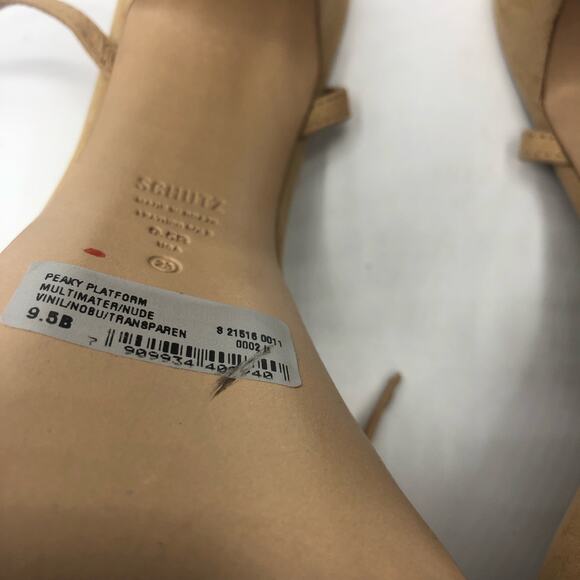 Schutz Women's Peaky Embellished Platform Heels Beige Size 9.5 B - Picture 9 of 11